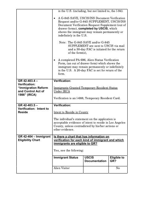 General Relief Policy - Department of Public Social Services