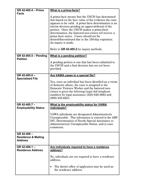 General Relief Policy - Department of Public Social Services