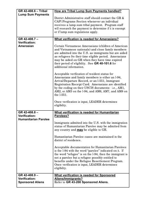 General Relief Policy - Department of Public Social Services