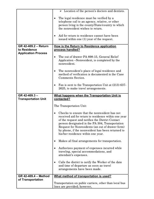 General Relief Policy - Department of Public Social Services