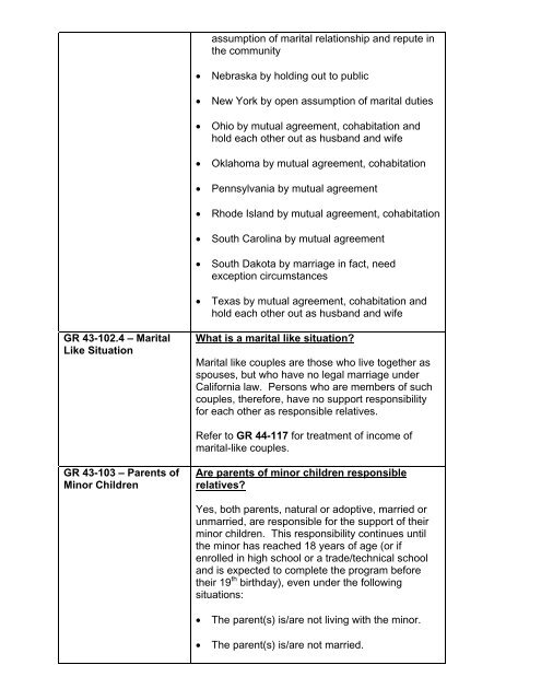 General Relief Policy - Department of Public Social Services