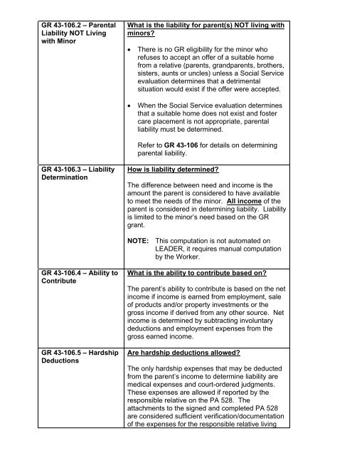 General Relief Policy - Department of Public Social Services