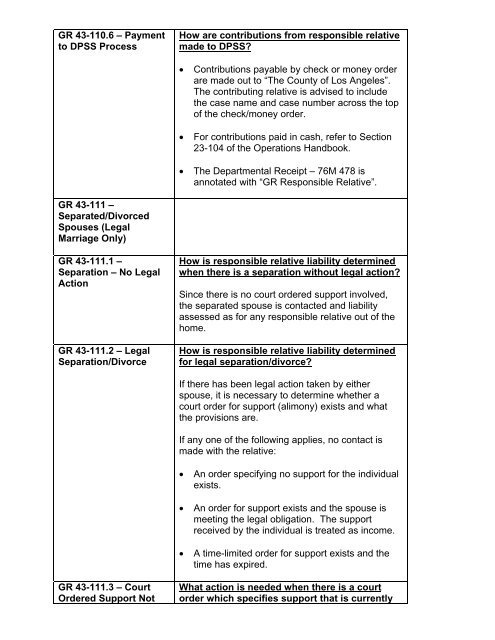 General Relief Policy - Department of Public Social Services