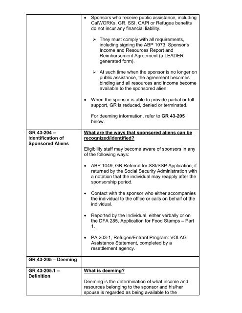 General Relief Policy - Department of Public Social Services