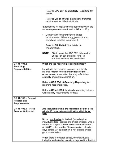 General Relief Policy - Department of Public Social Services