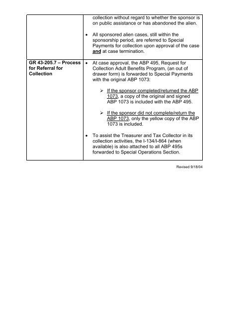 General Relief Policy - Department of Public Social Services