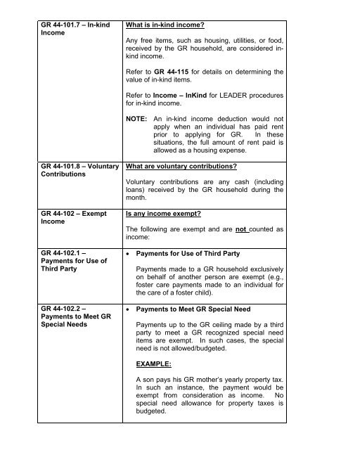 General Relief Policy - Department of Public Social Services