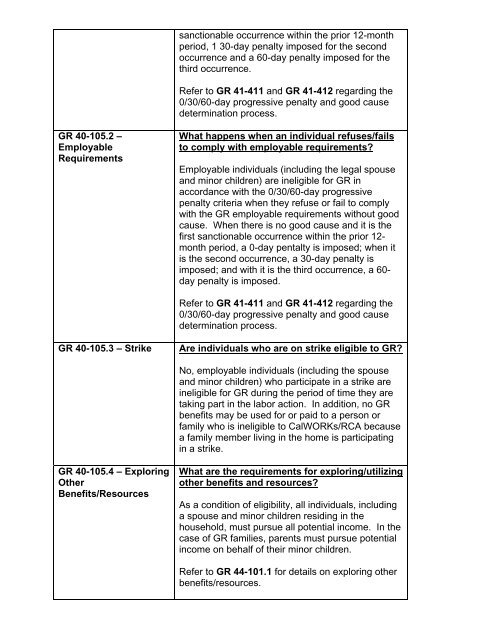 General Relief Policy - Department of Public Social Services