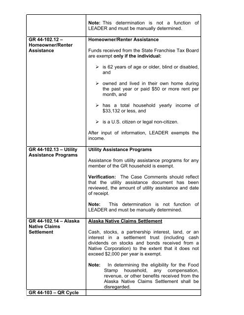 General Relief Policy - Department of Public Social Services