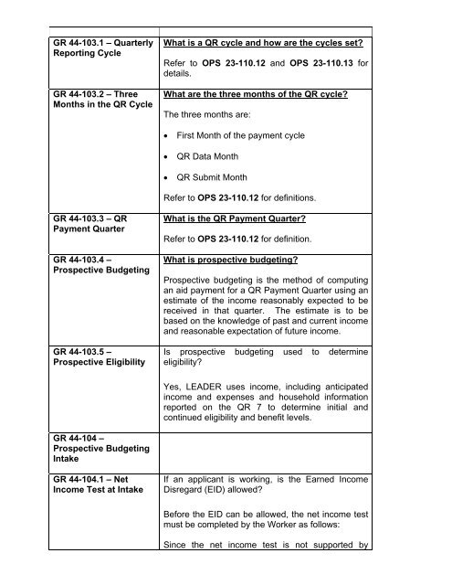 General Relief Policy - Department of Public Social Services