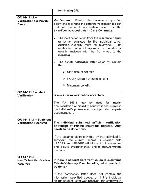 General Relief Policy - Department of Public Social Services