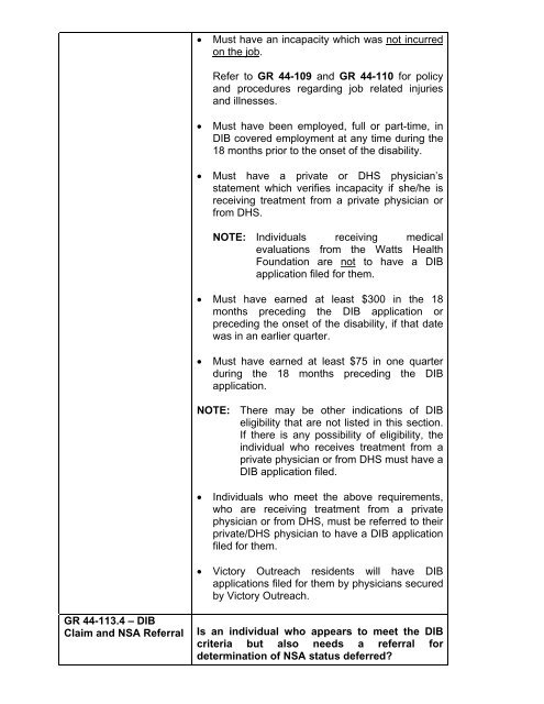 General Relief Policy - Department of Public Social Services