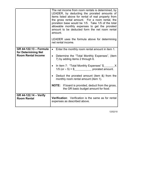 General Relief Policy - Department of Public Social Services