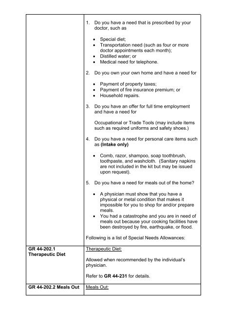 General Relief Policy - Department of Public Social Services