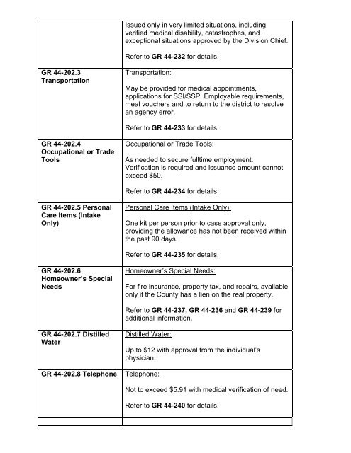 General Relief Policy - Department of Public Social Services