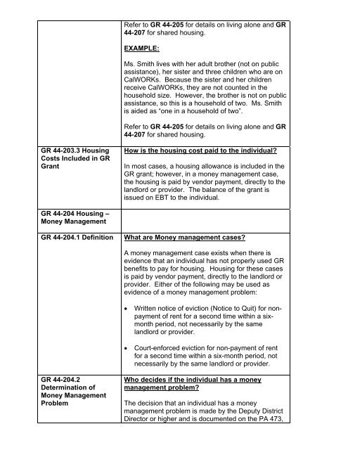 General Relief Policy - Department of Public Social Services