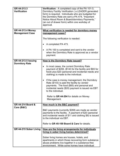 General Relief Policy - Department of Public Social Services