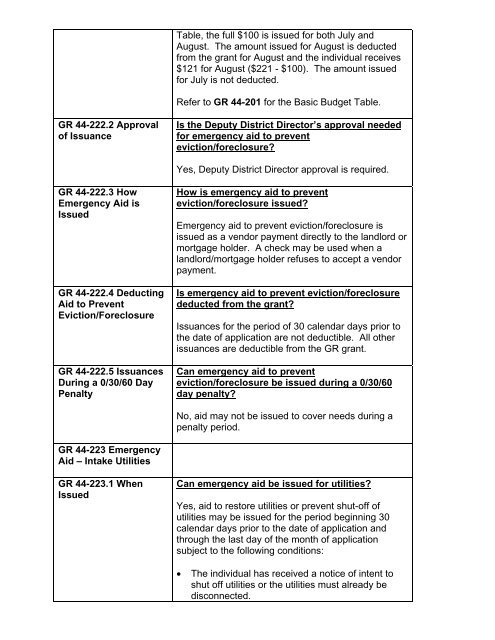 General Relief Policy - Department of Public Social Services