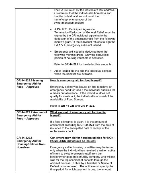 General Relief Policy - Department of Public Social Services