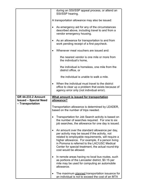 General Relief Policy - Department of Public Social Services