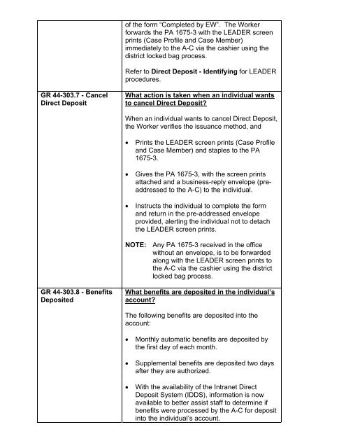 General Relief Policy - Department of Public Social Services