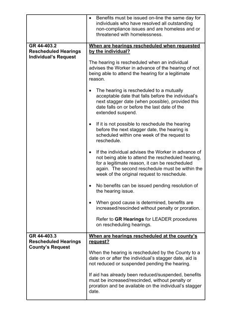 General Relief Policy - Department of Public Social Services