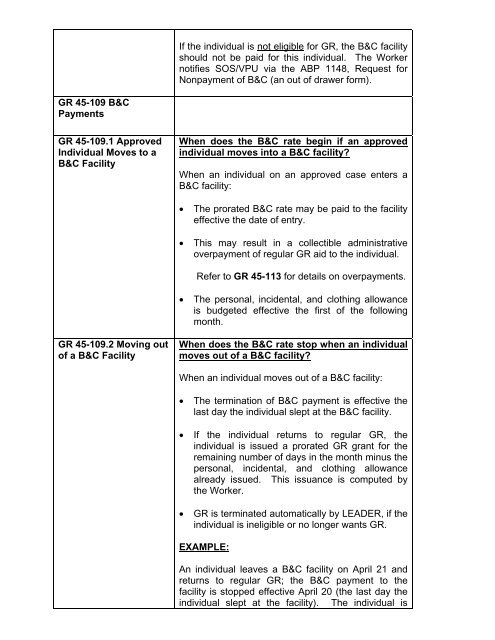 General Relief Policy - Department of Public Social Services