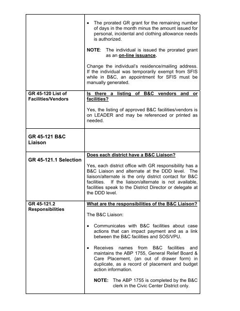 General Relief Policy - Department of Public Social Services