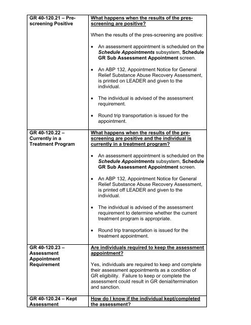 General Relief Policy - Department of Public Social Services