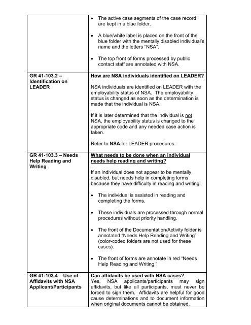 General Relief Policy - Department of Public Social Services