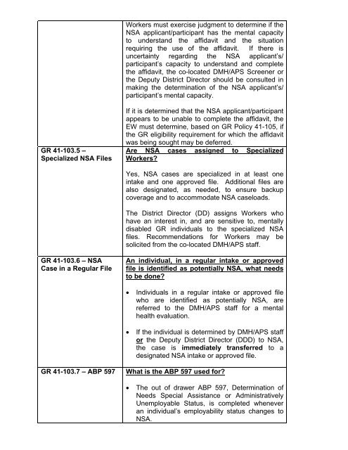 General Relief Policy - Department of Public Social Services