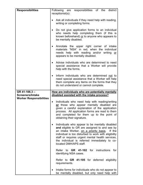 General Relief Policy - Department of Public Social Services