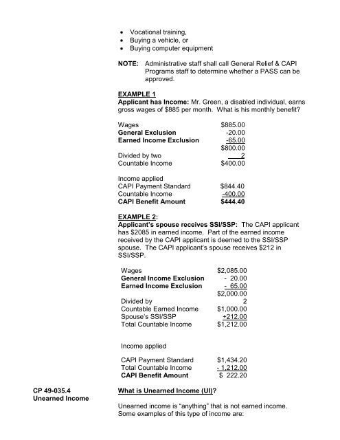 cp 49-055 benefit determinations - Department of Public Social ...