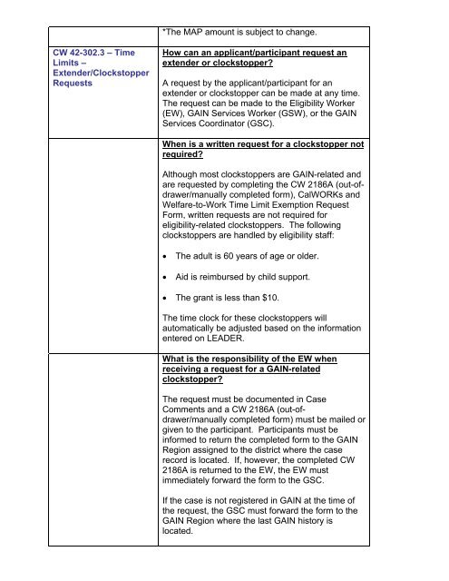 CalWORKs Policy - Department of Public Social Services