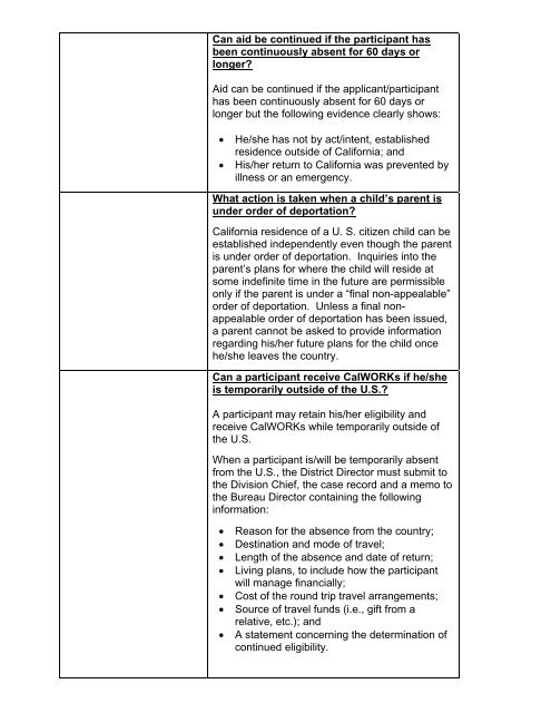 CalWORKs Policy - Department of Public Social Services