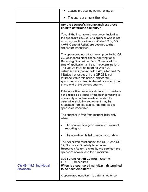 CalWORKs Policy - Department of Public Social Services