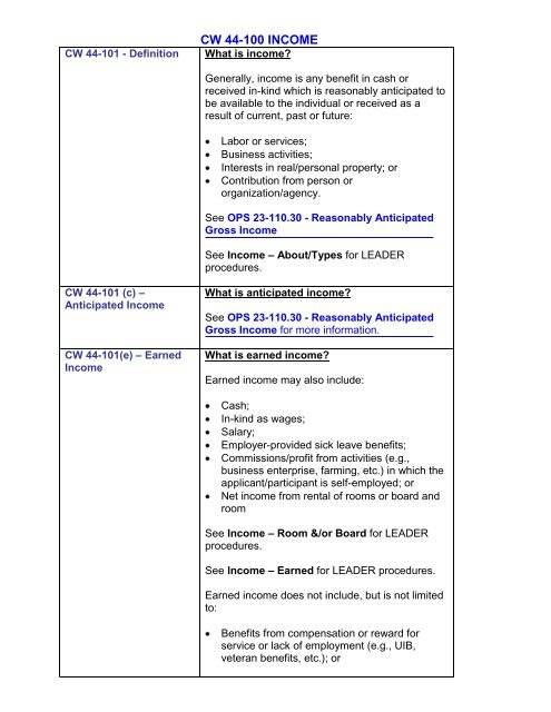 CalWORKs Policy - Department of Public Social Services