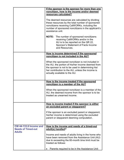 CalWORKs Policy - Department of Public Social Services