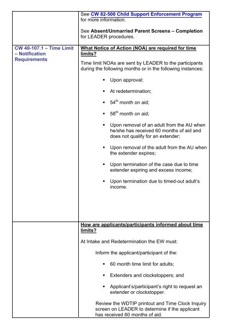 CalWORKs Policy - Department of Public Social Services