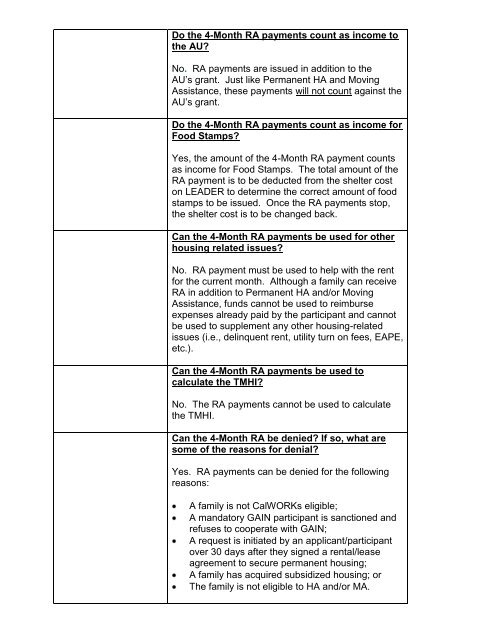 CalWORKs Policy - Department of Public Social Services