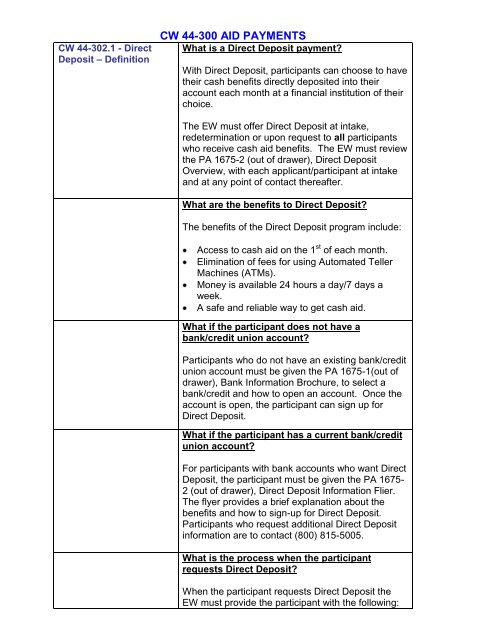 CalWORKs Policy - Department of Public Social Services