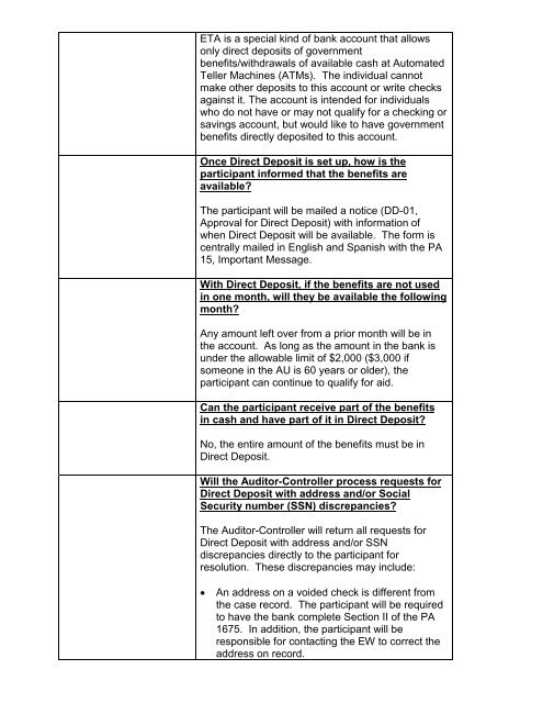 CalWORKs Policy - Department of Public Social Services