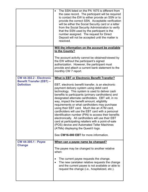 CalWORKs Policy - Department of Public Social Services