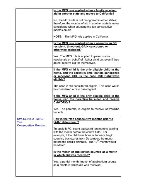 CalWORKs Policy - Department of Public Social Services