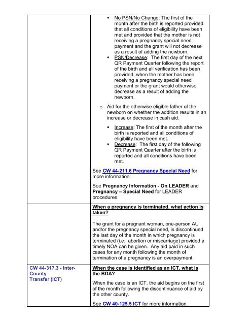 CalWORKs Policy - Department of Public Social Services