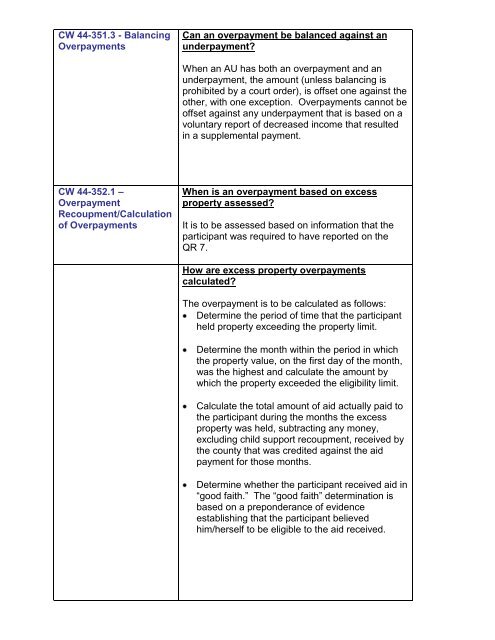 CalWORKs Policy - Department of Public Social Services