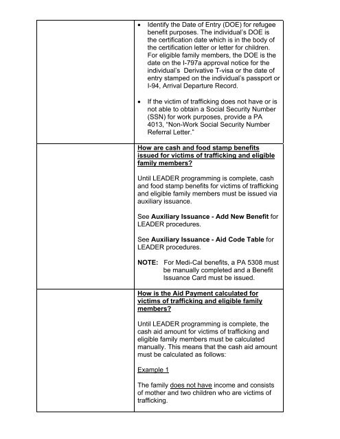 CalWORKs Policy - Department of Public Social Services