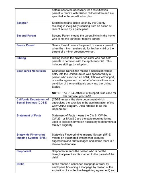 CalWORKs Policy - Department of Public Social Services