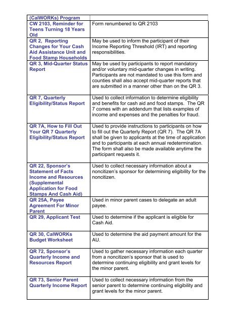 CalWORKs Policy - Department of Public Social Services