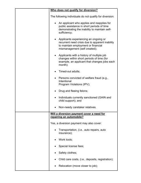 CalWORKs Policy - Department of Public Social Services